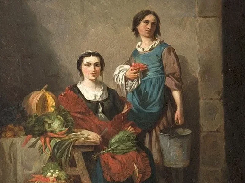 1817-Dominique Antoine Magaud - Le donne che vendono verdura